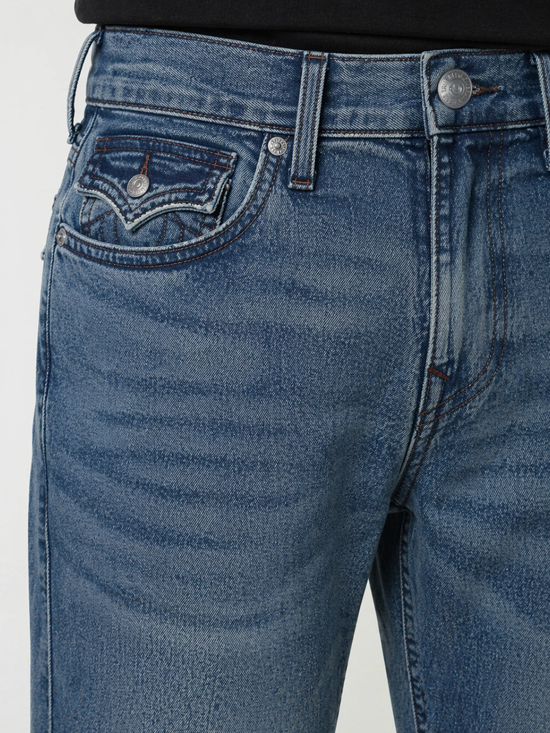 True Religion Men Blue Solid Slim Fit SN Geno Jeans