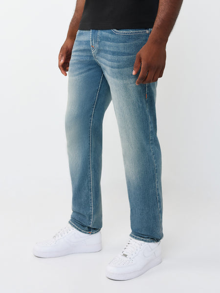 True Religion Men Blue Solid Slim Fit Stretchable Big T Geno Jeans