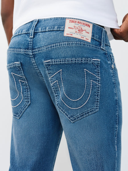 True Religion Men Blue Solid Slim Fit Stretchable Big T Geno Jeans