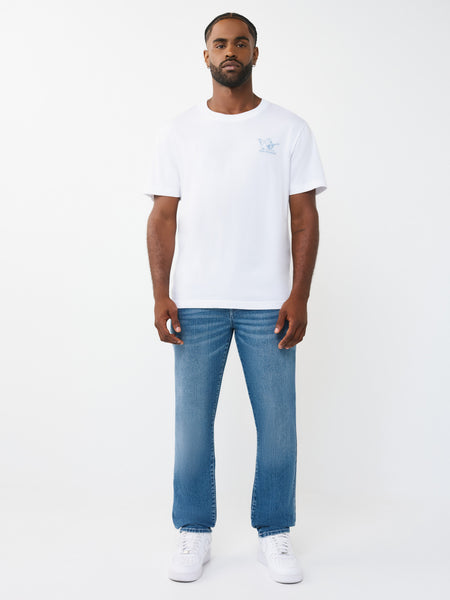 True Religion Men Blue Solid Slim Fit Stretchable Big T Geno Jeans