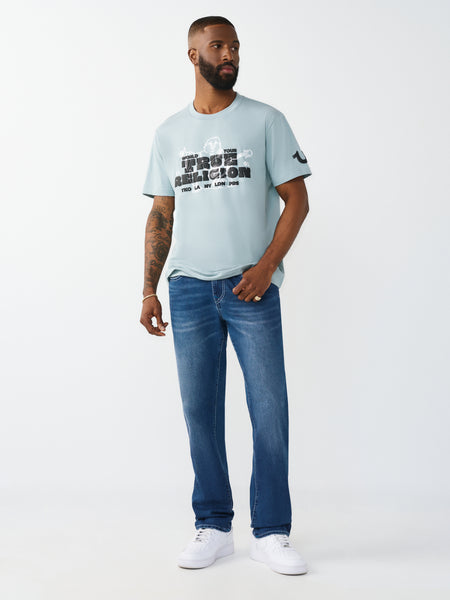 True Religion Men Blue Solid Slim Fit Stretchable Big T Geno Jeans