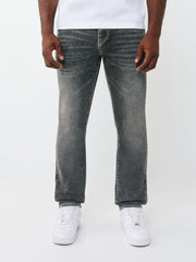 True Religion Men Grey Geno Big T Stone Wash Jeans