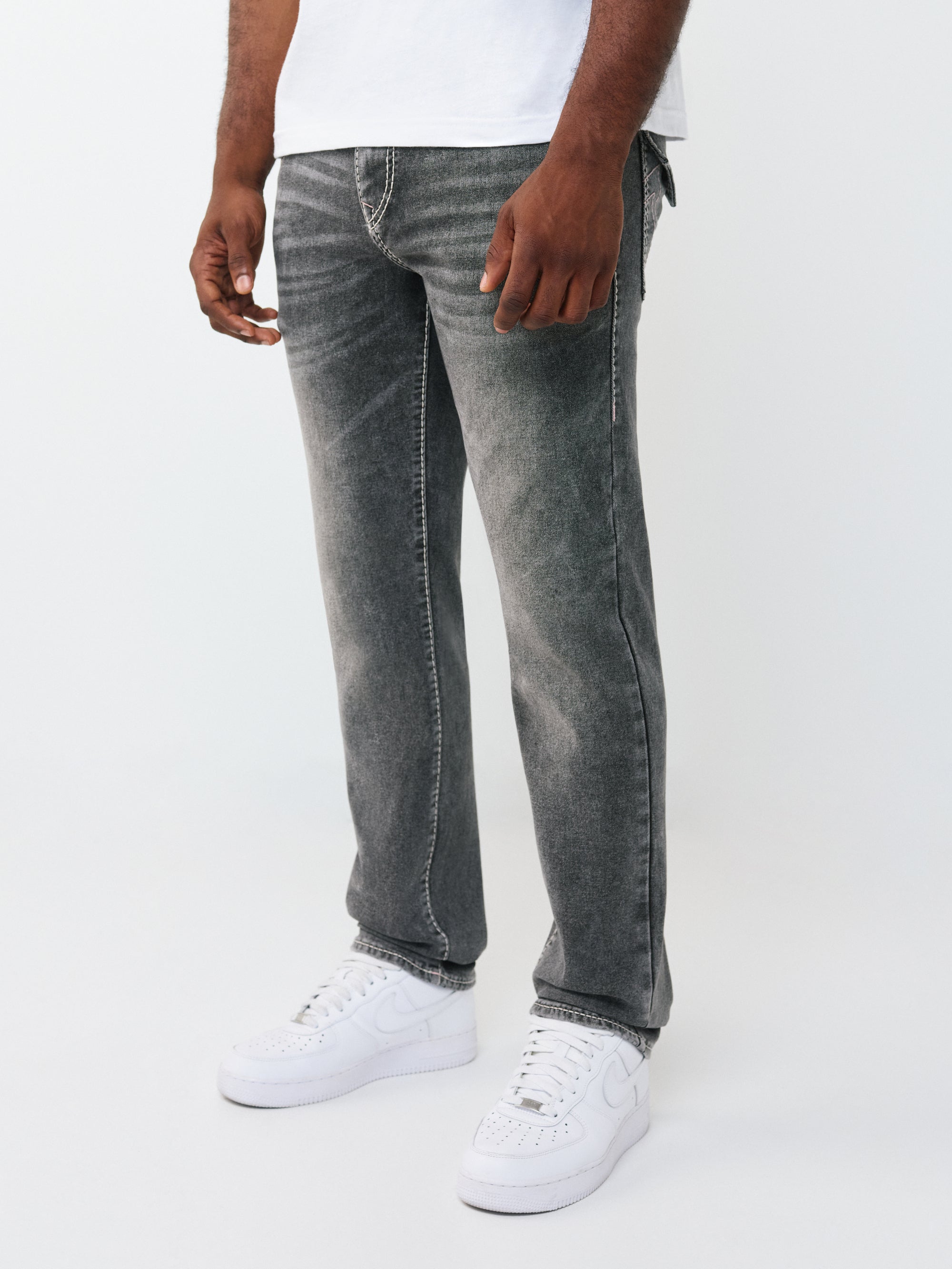 Men grey geno big t stone wash jeans