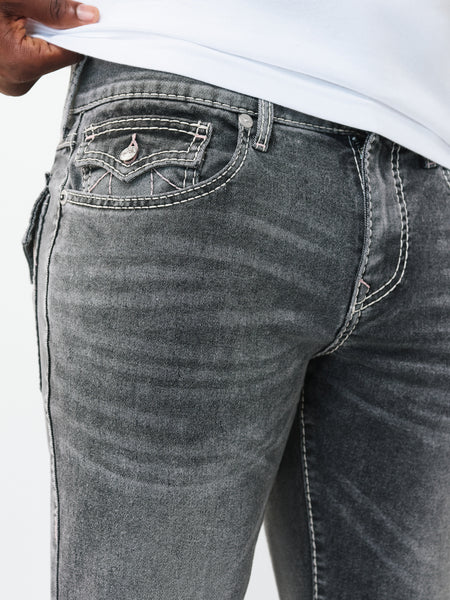 True Religion Men Grey Solid Slim Fit Stretchable Big T Geno Jeans