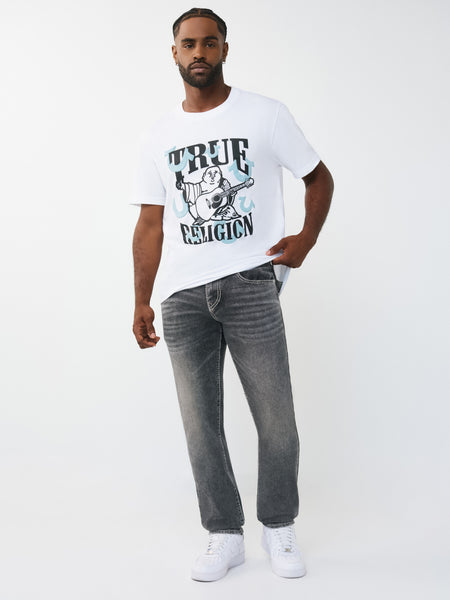 True Religion Men Grey Solid Slim Fit Stretchable Big T Geno Jeans