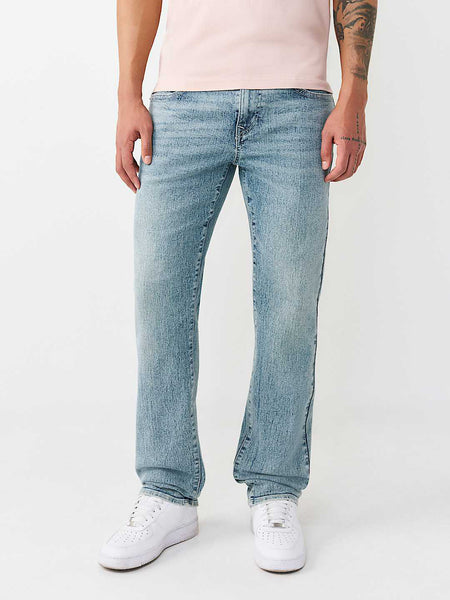 True Religion Men Blue Ricky SN Straight Fit Jeans