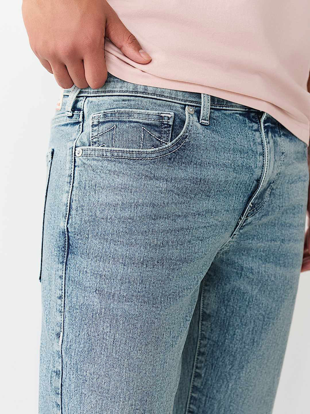 True Religion Men Blue Ricky SN Straight Fit Jeans