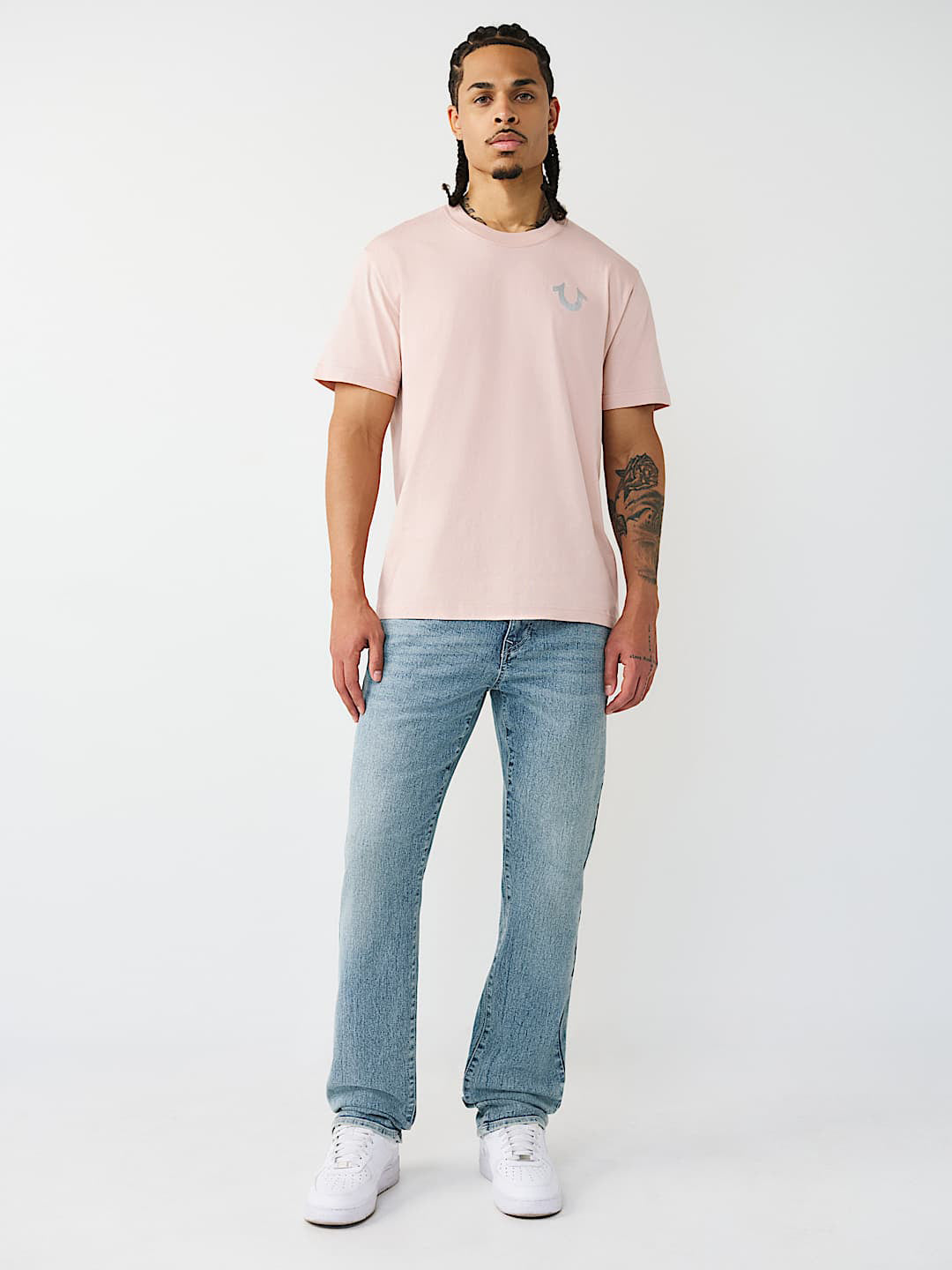 True Religion Men Blue Ricky SN Straight Fit Jeans