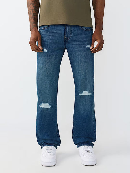 True Religion Blue Solid Straight Fit Stretchable SN Ricky Jeans