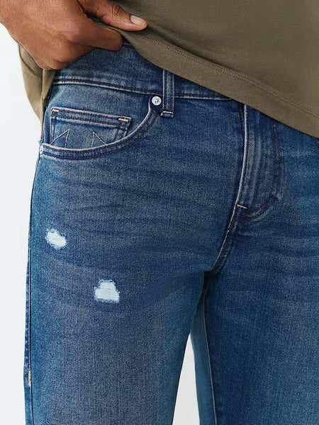 True Religion Blue Solid Straight Fit Stretchable SN Ricky Jeans