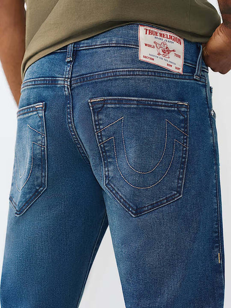 True Religion Blue Solid Straight Fit Stretchable SN Ricky Jeans