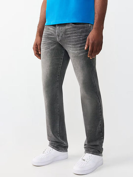 True Religion Grey Solid Straight Fit Stretchable SN Ricky Jeans