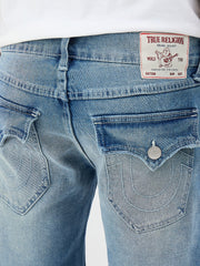 True Religion Men Blue Solid Straight Fit SN Ricky Jeans