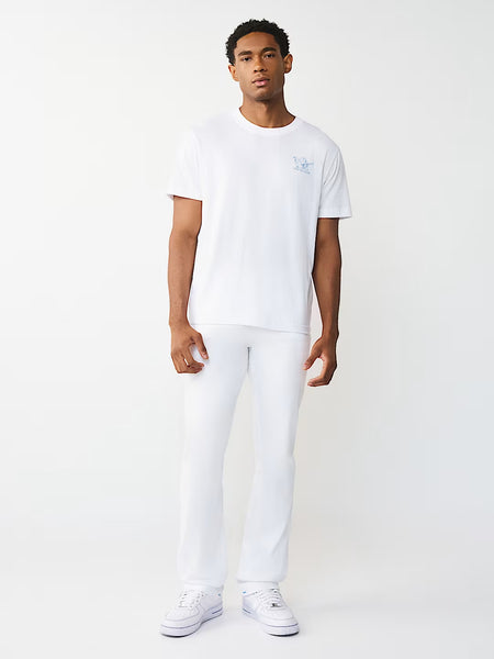 True Religion White Solid Straight Fit Stretchable SN Ricky Jeans