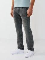 True Religion Grey Solid Straight Fit Stretchable Big T Ricky Jeans