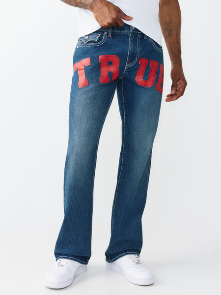 True Religion Men Blue Solid Bootcut Stretchable SN Billy Jeans