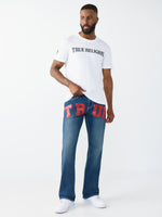 True Religion Men Blue Solid Bootcut Stretchable SN Billy Jeans