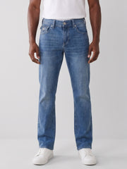 True Religion Men Blue Solid Straight Fit Big T Ricky Jeans