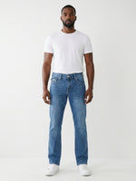 True Religion Men Blue Solid Straight Fit Big T Ricky Jeans