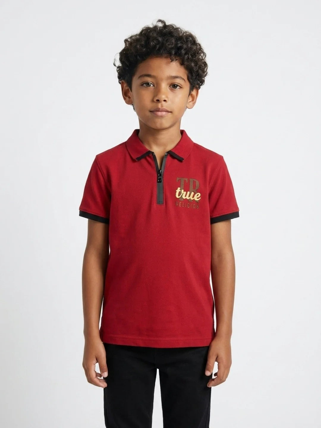 True Religion Red Cotton Boys Polo T shirt