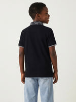True Religion Boys Black Solid Regular Fit Polo T-Shirt