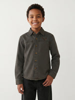 True Religion Boys Green Solid Regular Fit Pure Cotton Shirt
