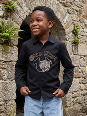 True Religion Boys Black Solid Regular Fit Shirt