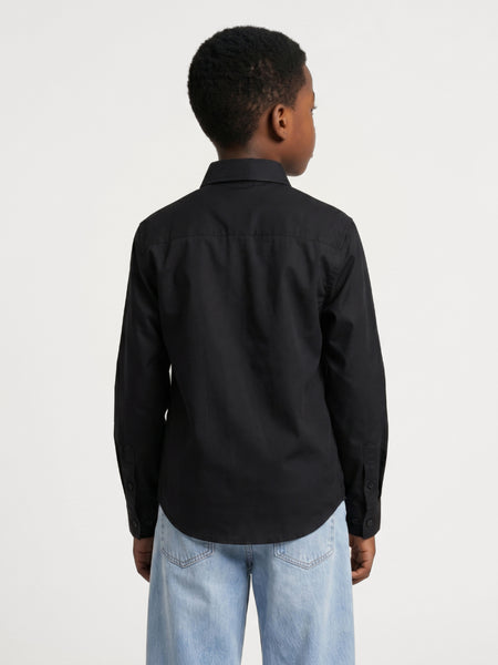 True Religion Boys Black Solid Regular Fit Shirt