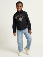 True Religion Boys Black Solid Regular Fit Shirt