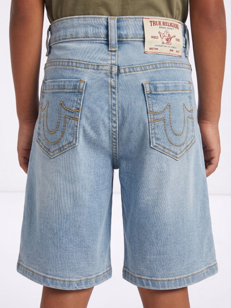 True Religion Blue Cotton Regular Fit Boys Shorts