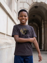 True Religion Boys Grey Solid Regular Fit Pure Cotton T-Shirt