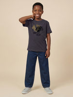 True Religion Boys Grey Solid Regular Fit Pure Cotton T-Shirt
