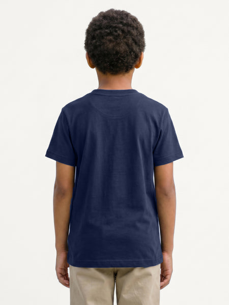 True Religion Boys Blue Solid Regular Fit T-Shirt