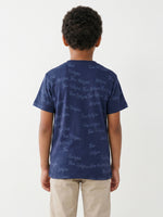 True Religion Boys Blue Printed Regular Fit Pure Cotton T-Shirt