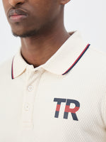 True Religion Men Cream Solid Regular Fit Polo T-Shirt