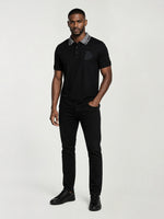 True Religion Men Black Solid Regular Fit Polo T-Shirt