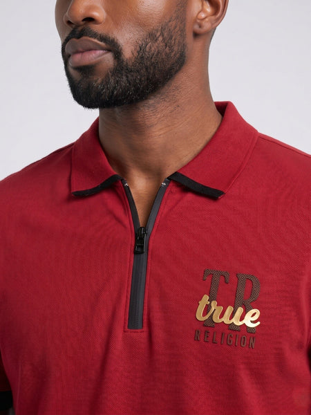 True Religion Red Cotton Men Polo T shirt