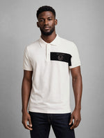 True Religion Men Cream Colorblock Regular Fit Polo T-Shirt