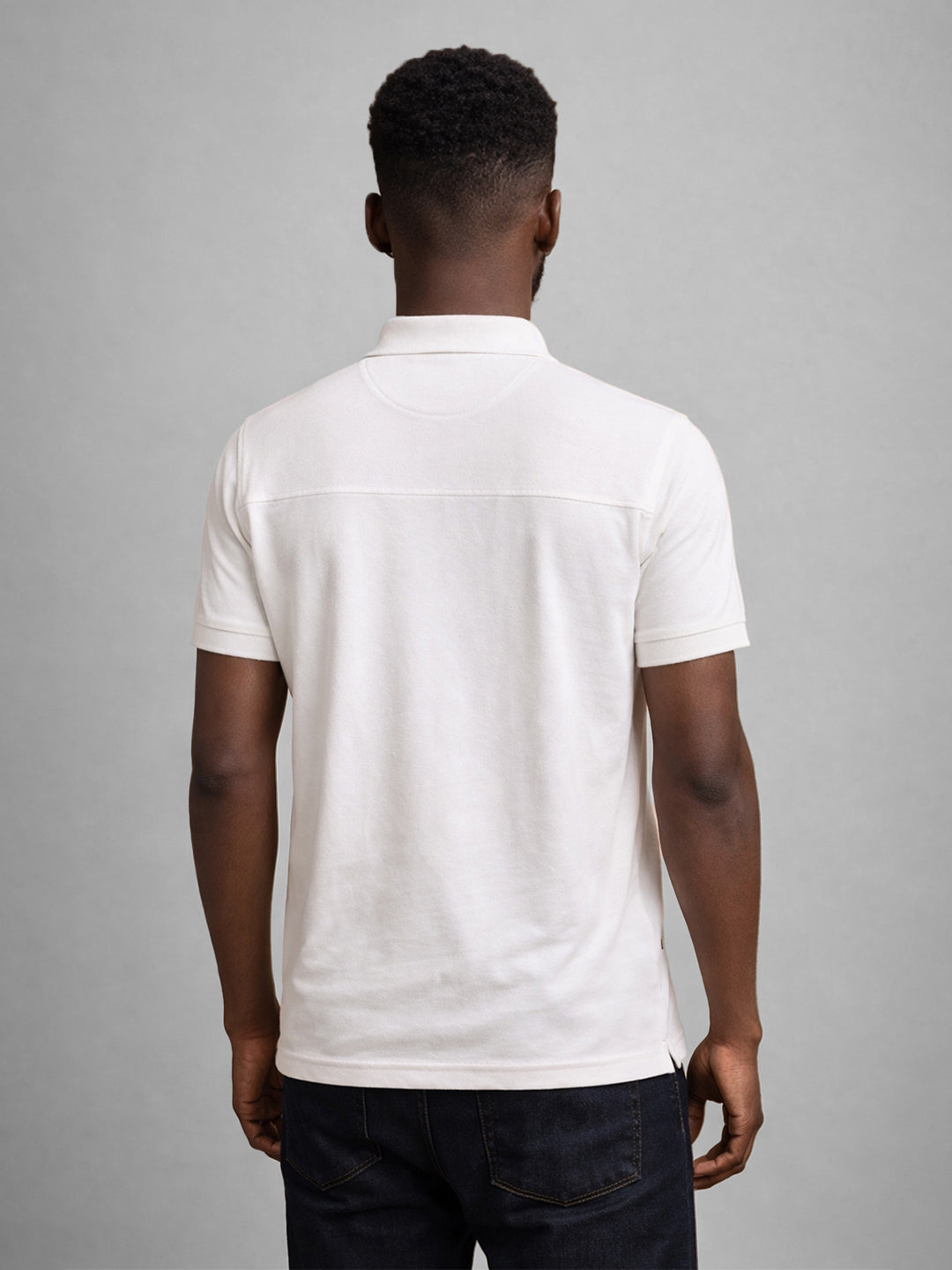 True Religion Men Cream Colorblock Regular Fit Polo T-Shirt