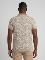 True Religion Men Beige Striped Regular Fit Polo T-Shirt