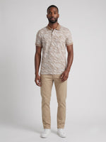 True Religion Men Beige Striped Regular Fit Polo T-Shirt