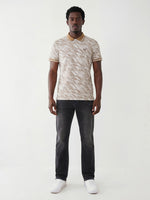 True Religion Men Beige Striped Regular Fit Polo T-Shirt