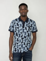 True Religion Men Blue Printed Regular Fit Polo T-Shirt