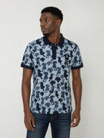 True Religion Men Blue Printed Regular Fit Polo T-Shirt