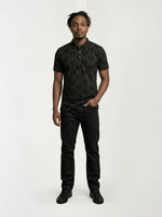 True Religion Men Black Printed Regular Fit Polo T-Shirt