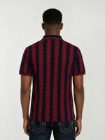 True Religion Men Red Striped Regular Fit Pure Cotton Polo T-Shirt