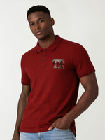 True Religion Men Maroon Solid Regular Fit Pure Cotton Polo T-Shirt