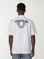 True Religion Men White Solid Boxy Fit Pure Cotton Shirt