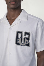 True Religion Men White Solid Boxy Fit Pure Cotton Shirt