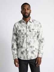 True Religion Men White Tie-Dye Regular Fit Shirt